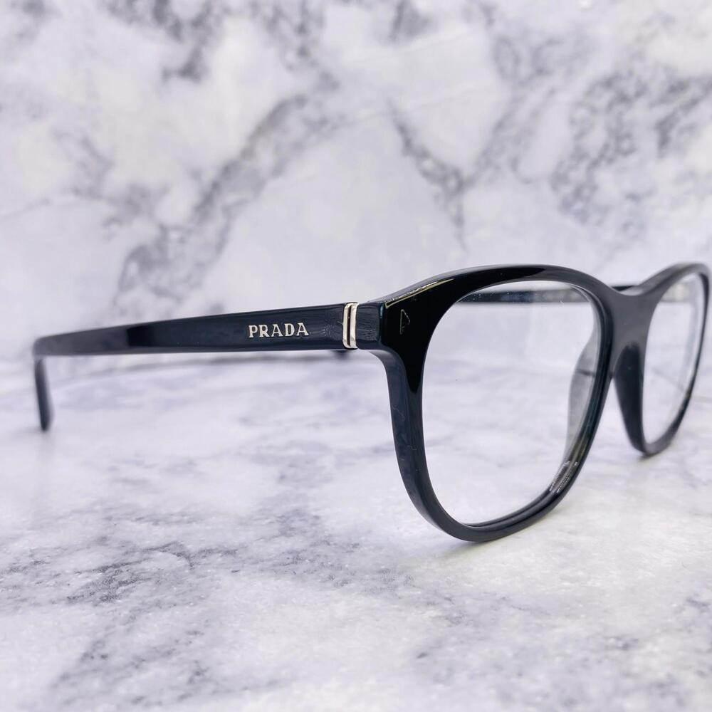 Prada Eyeglasses Frames VPR 17R 1AB-1O1 56 [] 19 145 Black Authentic - Picture 8 of 9